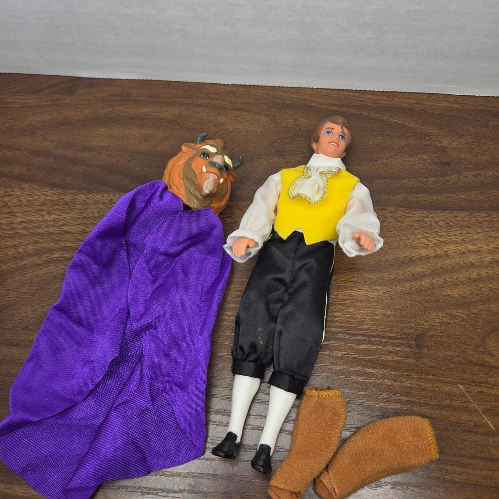 1990s Disney Beauty and the Beast doll set